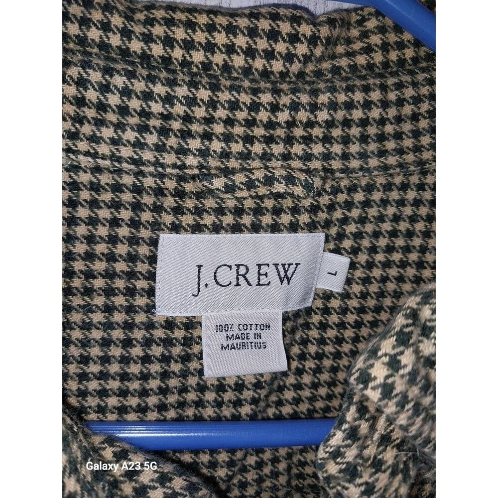 J.Crew Houndstooth Flannel Shirt Mens Size Large
